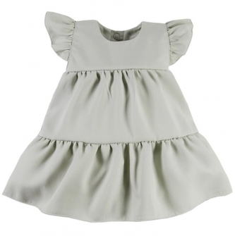 EEVI Dívčí šaty s volánky Nature - khaki, vel. 80; 80 (9-12m) EEVI Dívčí šaty s volánky Nature - khaki, vel. 80; 80 (9-12m)