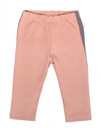 Mamatti Dětské legíny s lampasy, Květinka - pudrová, vel. 86