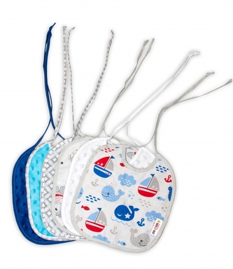 Dětský bryndák oboustranný pro chlapečky - minky/bavlna, 5ks, Baby Nellys