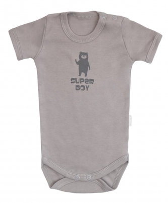 Mamatti Kojenecké body krátký rukáv Bear - šedá, vel. 80; 80 (9-12m)