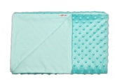 Baby Nellys Luxusní bavlněná dečka s minky 100x75cm - mátová