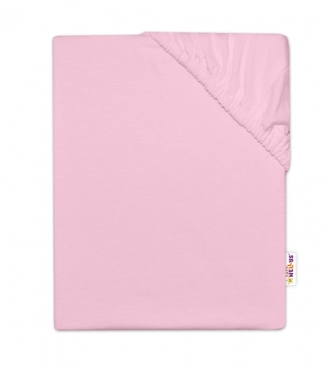 Baby Nellys Dětské jersey prostěradlo do postýlky - sv. růžová; 120x60