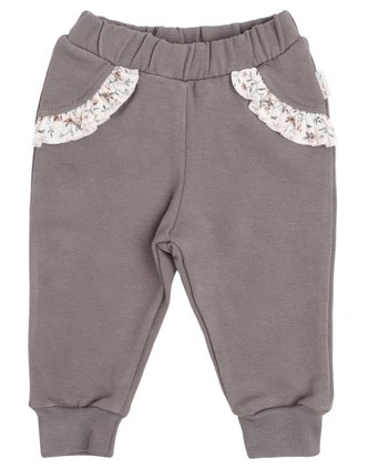 Mamatti Dětské tepláčky s kapsami Louka - šedé, vel. 86; 86 (12-18m)