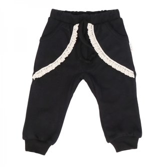 Mamatti Kojenecké tepláčky s kapsami, Mašle - černé, vel. 74; 74 (6-9m)