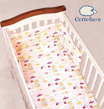 Mantinel s povlečením Cottolare - Autíčka - barevné; 135x100