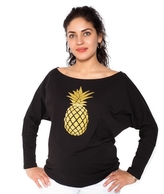 Be MaaMaa Těhotenská mikina, triko Ananas - černé - XL; XL (42)