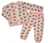 Bavlněná tepláková souprava Baby Nellys ® - Diamant, pudrová, vel. 62