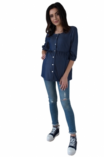 Be MaaMaa Těhotenská tunika kr. rukáv - granát, vel. L; L (40)