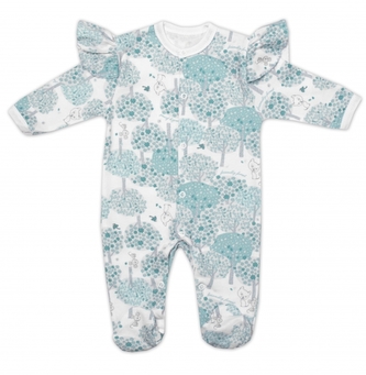 Kojenecký bavlněný overálek s volánkem Mamatti Forest, vel. 74; 74 (6-9m)