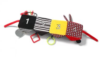 Plyšová edukační hračka Omnibus C - More Collection - černá/červená, BabyOno