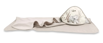 Dětská termoosuška s kapucí, Lachtánek, 100 x 100 cm - béžová