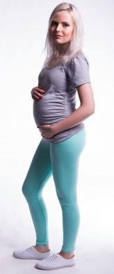 Be MaaMaa Těhotenské legíny - máta, vel. XXL; XXL (44)