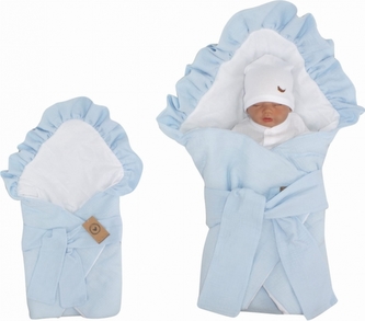 Z&Z Luxusní mušelínová zavinovačka s volánkem, modrá Z&Z Luxusní mušelínová zavinovačka s volánkem, modrá