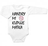 Body dlouhý rukáv Handry mi kupuje matka, Baby Nellys, bílé, vel. 74; 74 (6-9m)