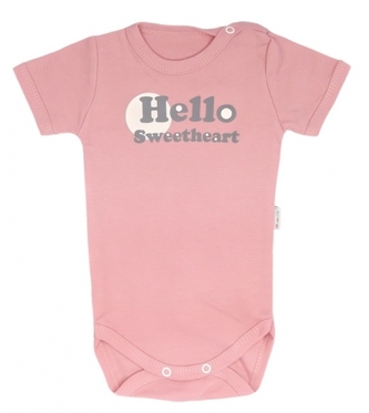 Mamatti Kojenecké body krátký rukáv Hello - korálové, vel. 80; 80 (9-12m)