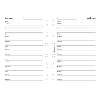 Filofax, Adresář: kompletní, kapesní, bílá