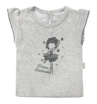 Bavlněná halenka Mamatti Baletka - krátký rukáv - šedá, vel. 80; 80 (9-12m)