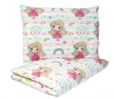 Dětské povlečení, bavlna 2D 140x200/70x80 - Duhová Víla, Baby Nellys, růžové; 140x200/70x80cm