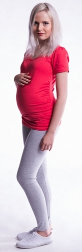 Be MaaMaa Těhotenské legíny - šedý melír, vel. XL; XL (42)