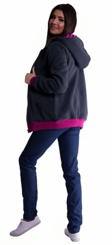 Be MaaMaa Mikina s kapucí nejen pro těhotné - grafit; XXL/XXXL
