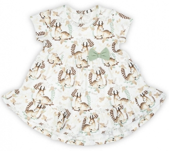 Bavlněné šatičky kr. rukáv Bambi, Nicol, krémové, vel. 86