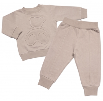 Tepláková souprava Méďa 2D, bavlna, béžová, vel. 98; 98 (2-3r)