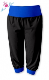 Be MaaMaa Sportovní 3/4 legíny CAPRI - černé/tm.modrá; S/M
