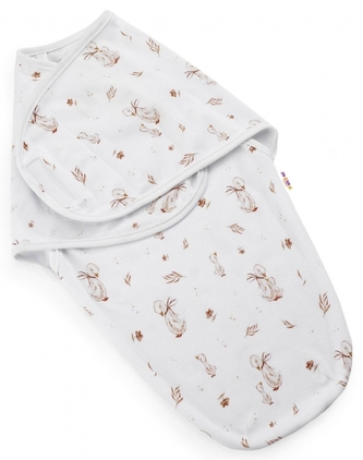 Bavlněný zavinovací vak, zavinovačka Baby Nellys, GOOSE, bílá s potiskem, husičky