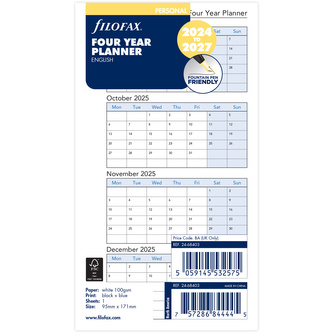 Filofax, Plánovací Kalendář 2024 - 2026 osobní, vertikální, AJ