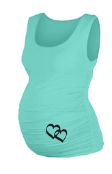 Be MaaMaa Top, tílko Dana s potiskem Srdíček  - máta, , vel. S/M; S/M