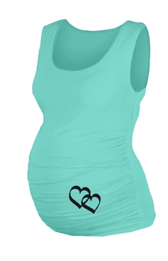 Be MaaMaa Top, tílko Dana s potiskem Srdíček  - máta, , vel. S/M; S/M