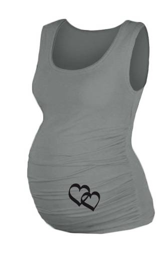 Top, tílko Dana s potiskem Srdíček  - šedé, vel. L/XL; L/XL
