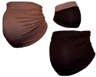 Be MaaMaa Těhotenský pás DUO - sv. hnědá s tm. hnědou; S/M