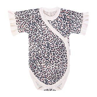 Mamatti Kojenecké body kr. rukáv, zapínání bokem, Gepardík, s volánkem; 56 (1-2m)