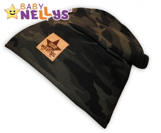 Bavlněná čepička Army Baby Nellys ® - zelená; 104-116 (4-6r)