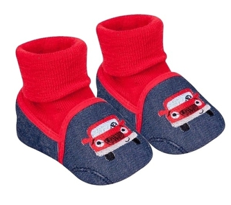 Kojenecké boty/capáčky Autíčko YO !, černé, červené