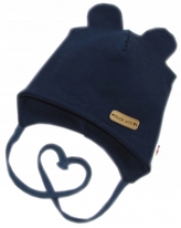 Čepička na zavazování, bavlna, Little Teddy, Baby Nellys, granátová; 50/56 (0-2m)