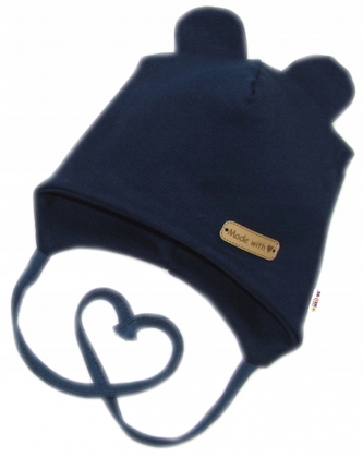 Čepička na zavazování, bavlna, Little Teddy, Baby Nellys, granátová; 50/56 (0-2m)