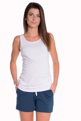 Be MaaMaa Těhotenské,bavlněné kraťasy s odpáratelným pásem - Navy, vel. S;  S (36)