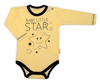 Baby Nellys Body dlouhý rukáv, žluté, Baby Little Star, vel. 62; 62 (2-3m)
