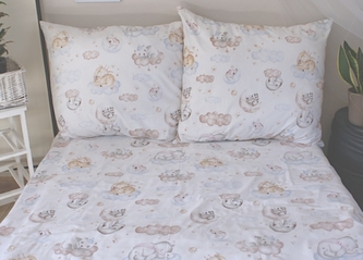 Baby Nellys 2-dílné bavlněné povlečení - Sweet Dreams, bílá; 140x200/70x80cm