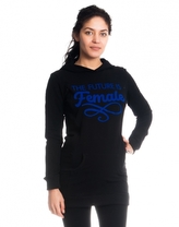 Be MaaMaa Těhotenské a kojící triko/mikina Future is Female, dl. rukáv, černé, vel. L; L (40)