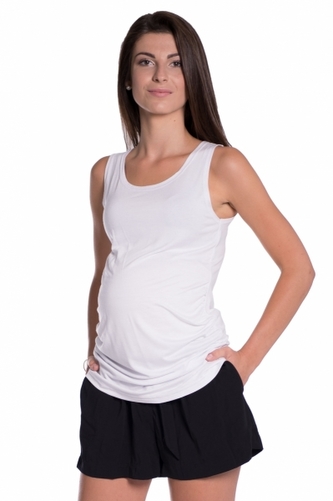 Be MaaMaa Top/tílko nejen pro těhotné - bílé, vel. L/XL; L/XL