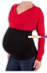 Be MaaMaa Těhotenská tunika VODA DUO - červeno-černá; L/XL