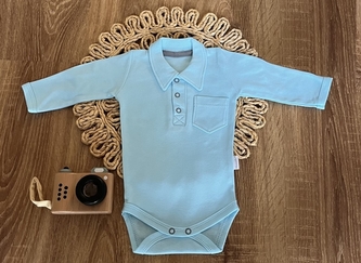 Body polo dl. rukáv bavlna Mamatti, Dino park - modré, vel. 92; 92 (18-24m)