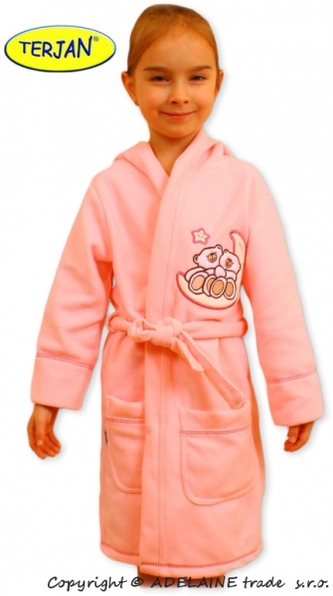 Dětský župan Terjan - Medvídci na měsíčku - sv. růžový; 104 (3-4r)