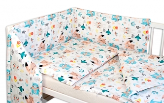 Baby Nellys 3-dílná sada Mantinel s povlečením - Forest girl, 135x100 cm; 135x100