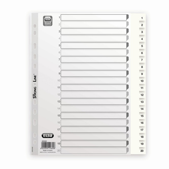 Elba, Rejstřík Strongline, PP, A4+, 1-20, bílá