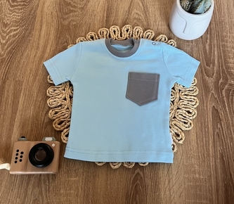 Polo tričko, krátký rukáv, bavlna, Mamatti, Dino park - modré, vel. 74; 74 (6-9m)