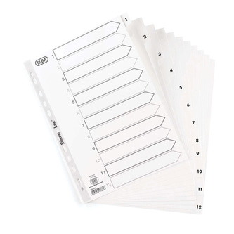 Elba, Rejstřík Strongline, PP, A4, 1-12, bílá